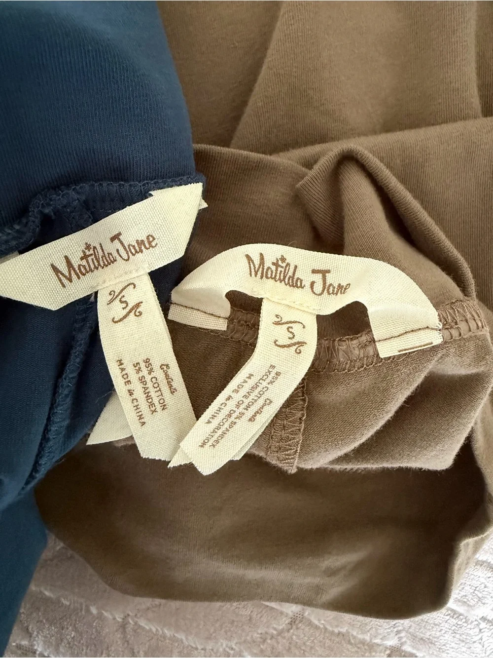 Size Small Matilda Jane Teal Blue and Olive Brown Ruffle Hem Pants